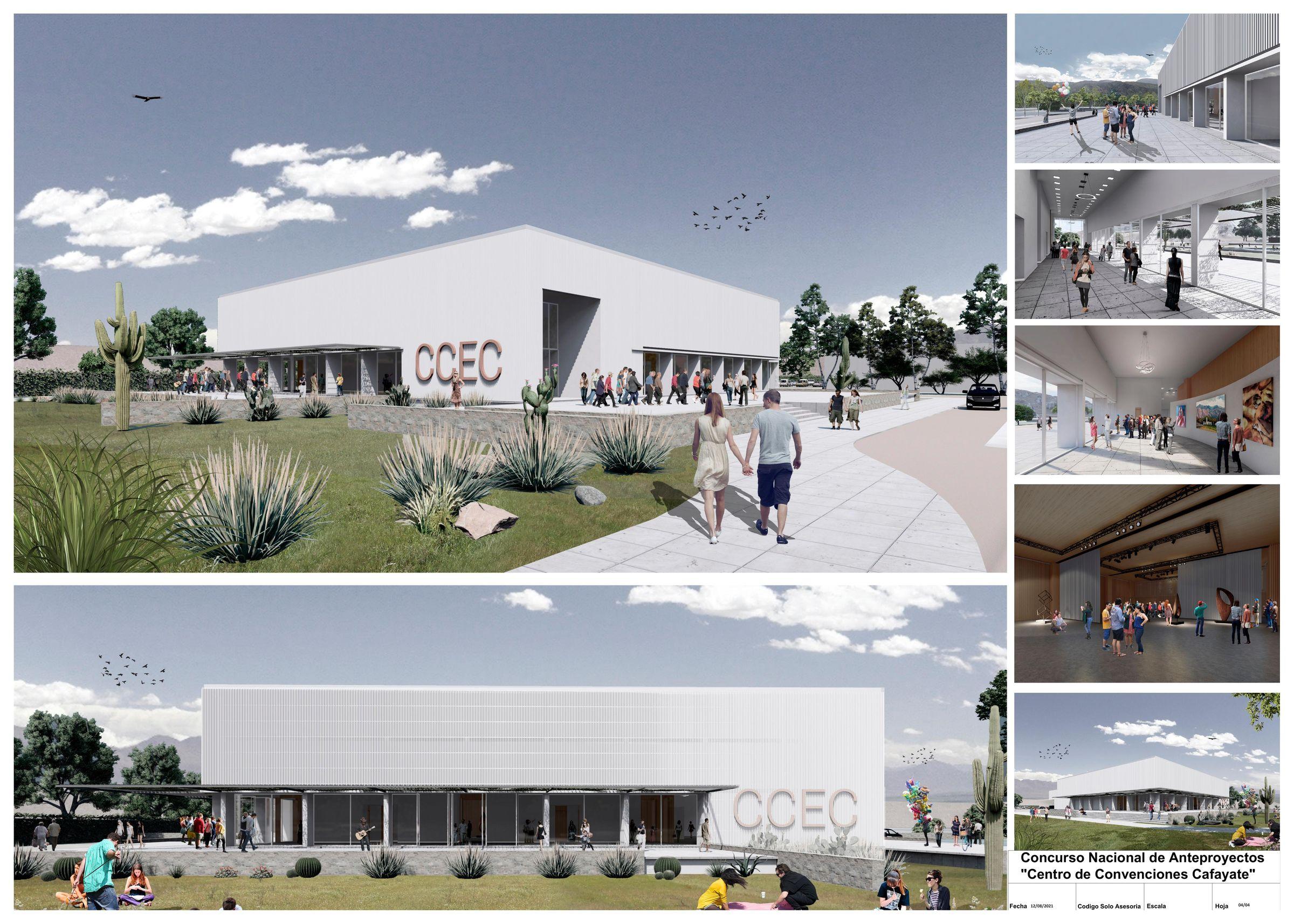 Lámina 4: renders exteriores e interiores